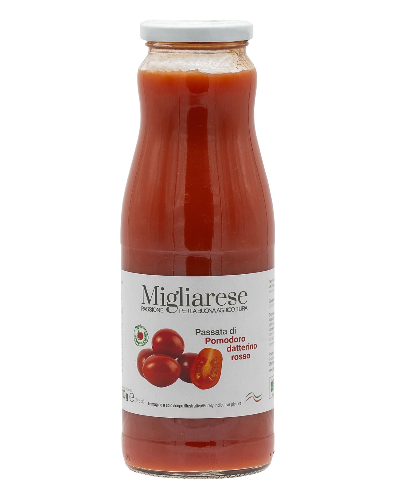 Passata di Pomodoro Datterino Rosso - Confezione da 12 bottiglie 700 gr.  cadauna - Shop C.G.F. Food Srl